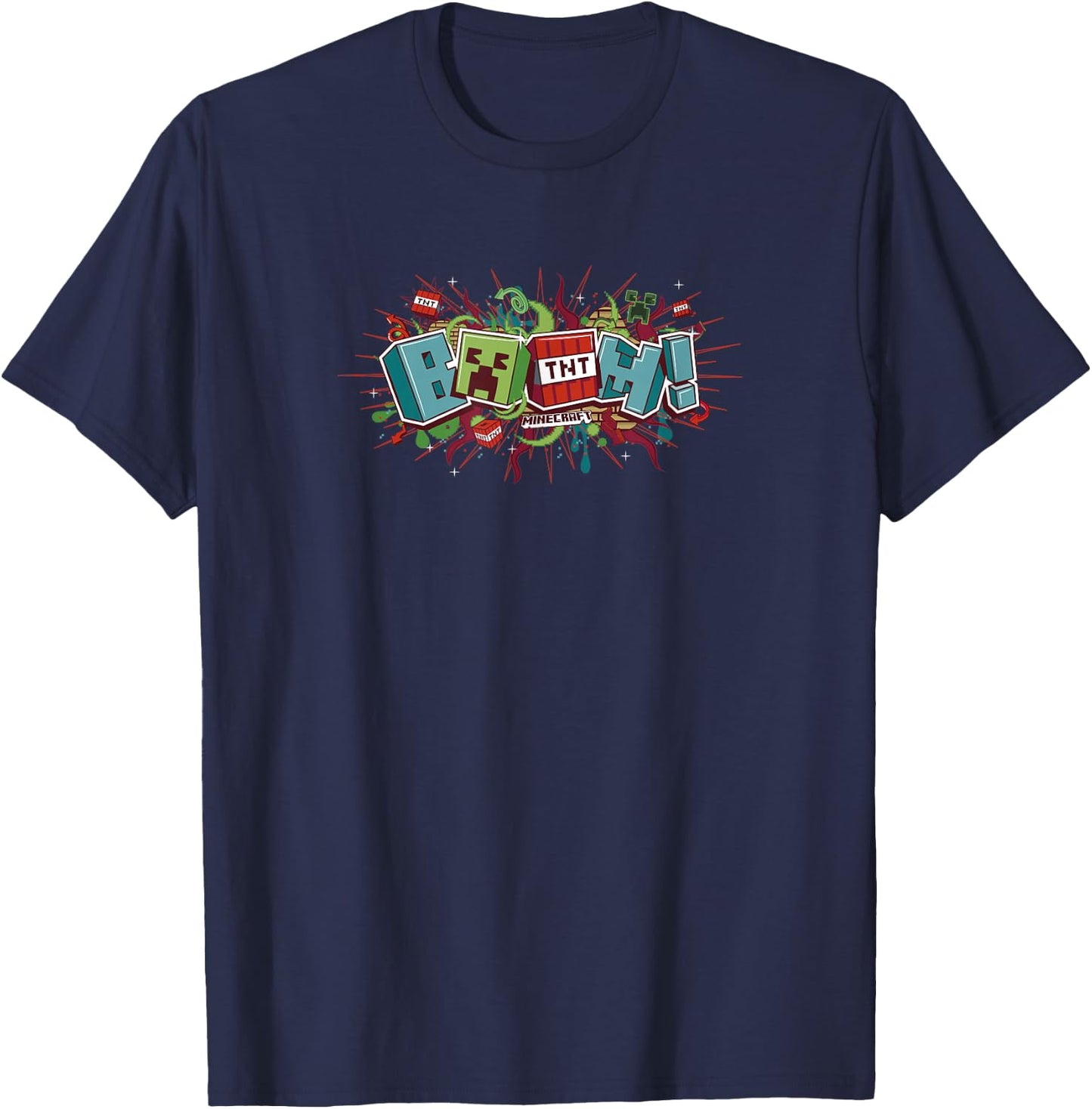 Minecraft Funtage BOOM! TNT Explosion T-Shirt - T-Shirt | Navy