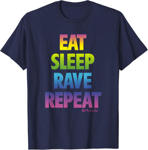 Fatboy Slim Eat Sleep Rave Repeat T-Shirt - T-Shirt | Navy