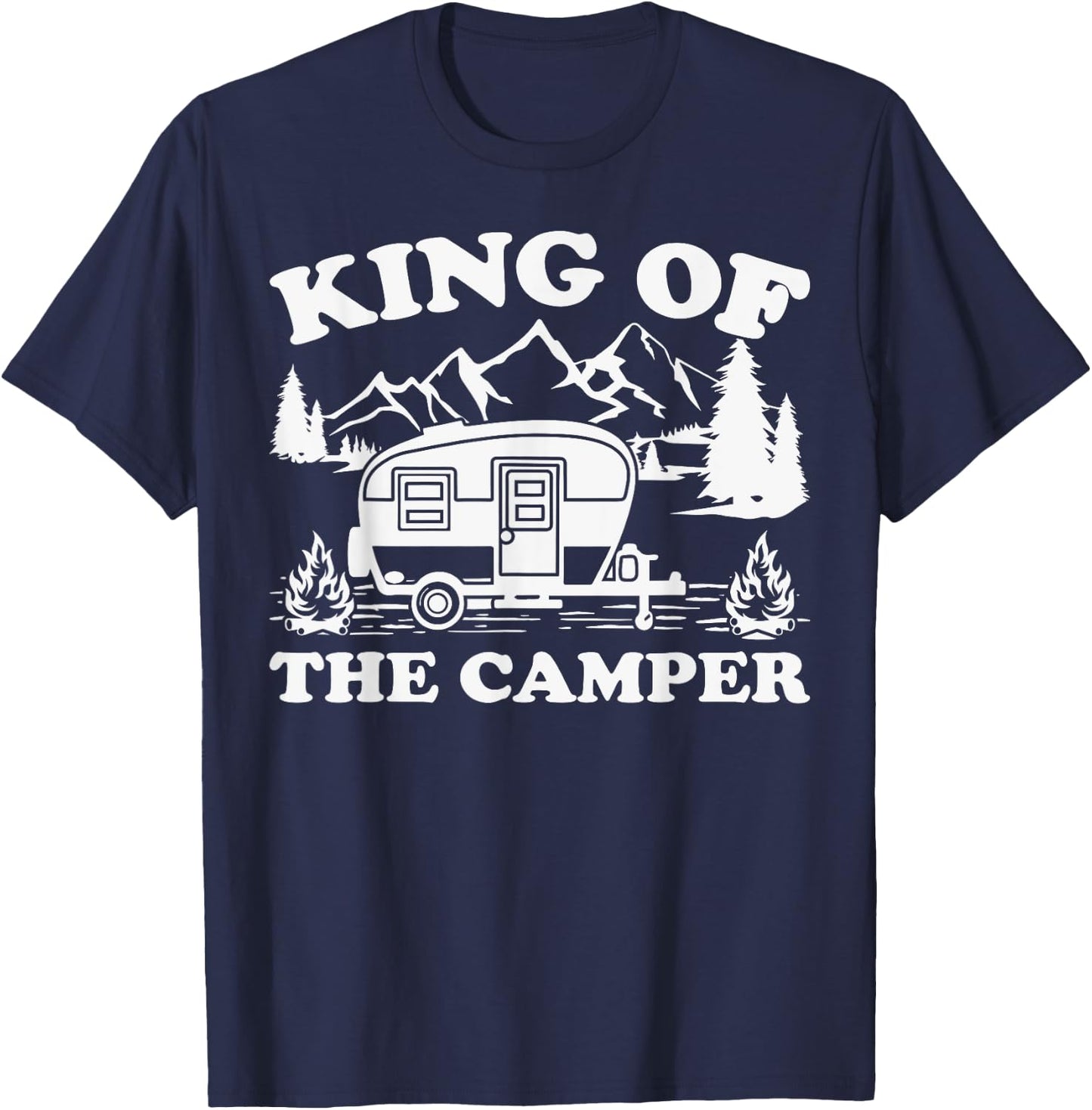 Camping Lover Camper Van King Of The Camper T-Shirt - T-Shirt | Navy