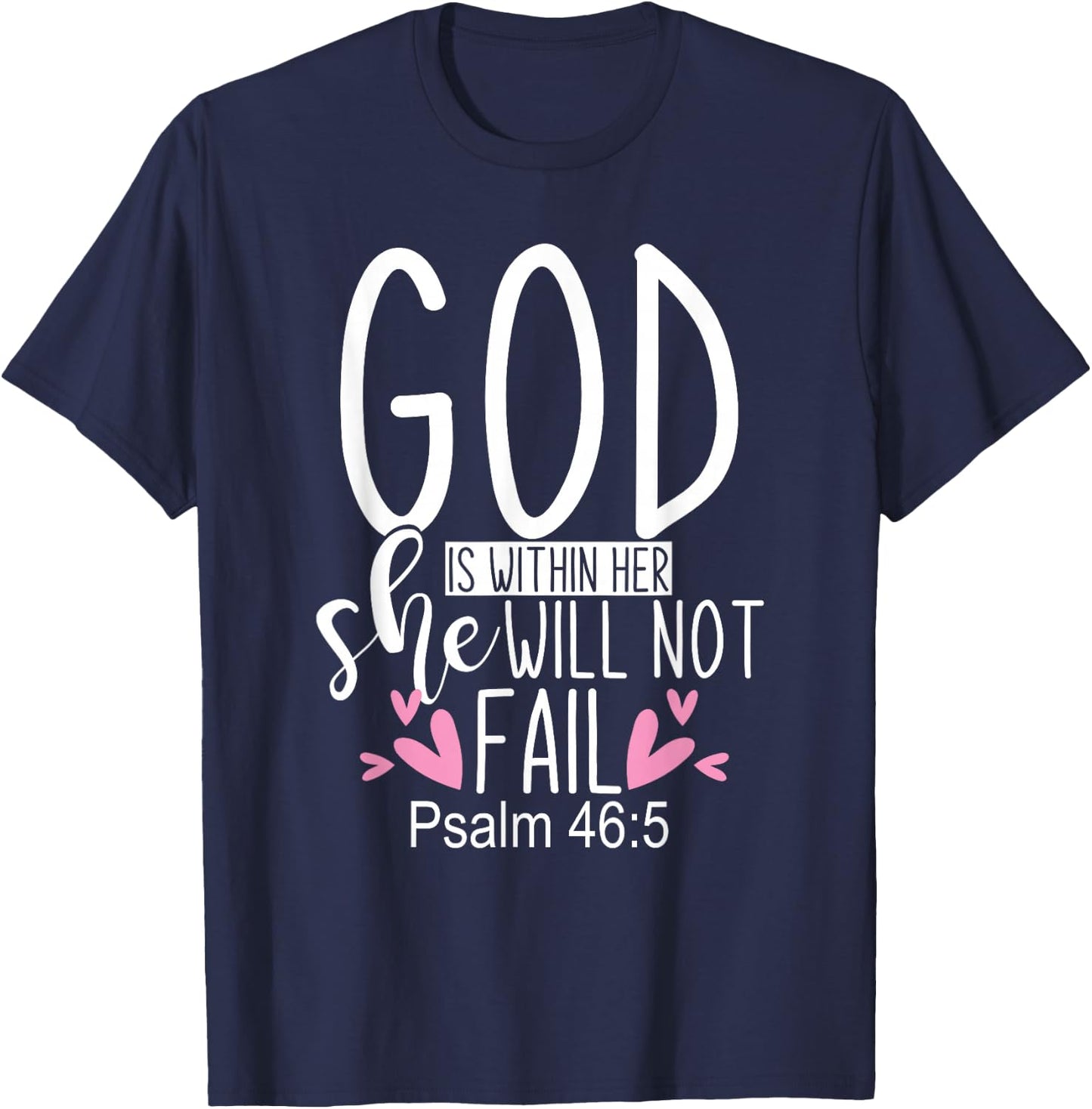 Religion Women Gift Holy Bible Faith Christianity Prayer T-Shirt - T-Shirt | Navy