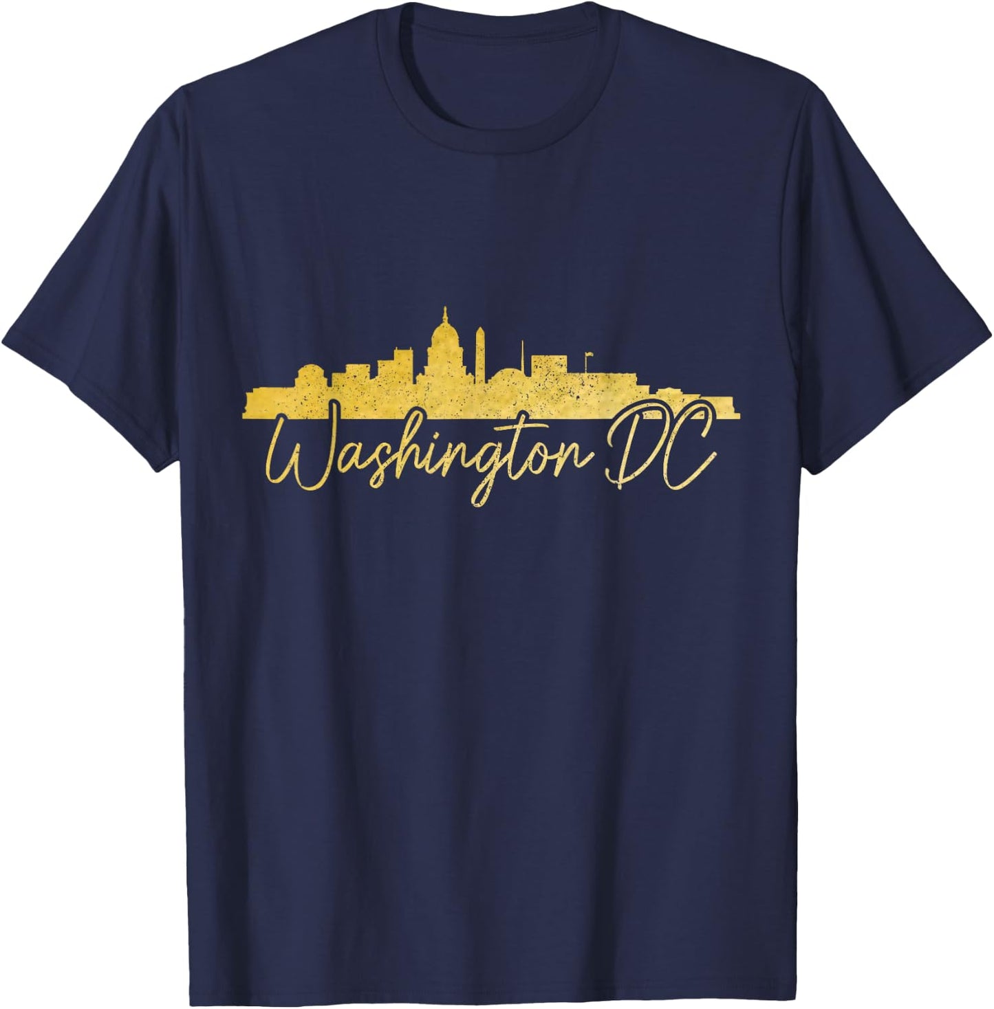 Washington DC Skyline Vintage Pride T-Shirt - T-Shirt | Navy