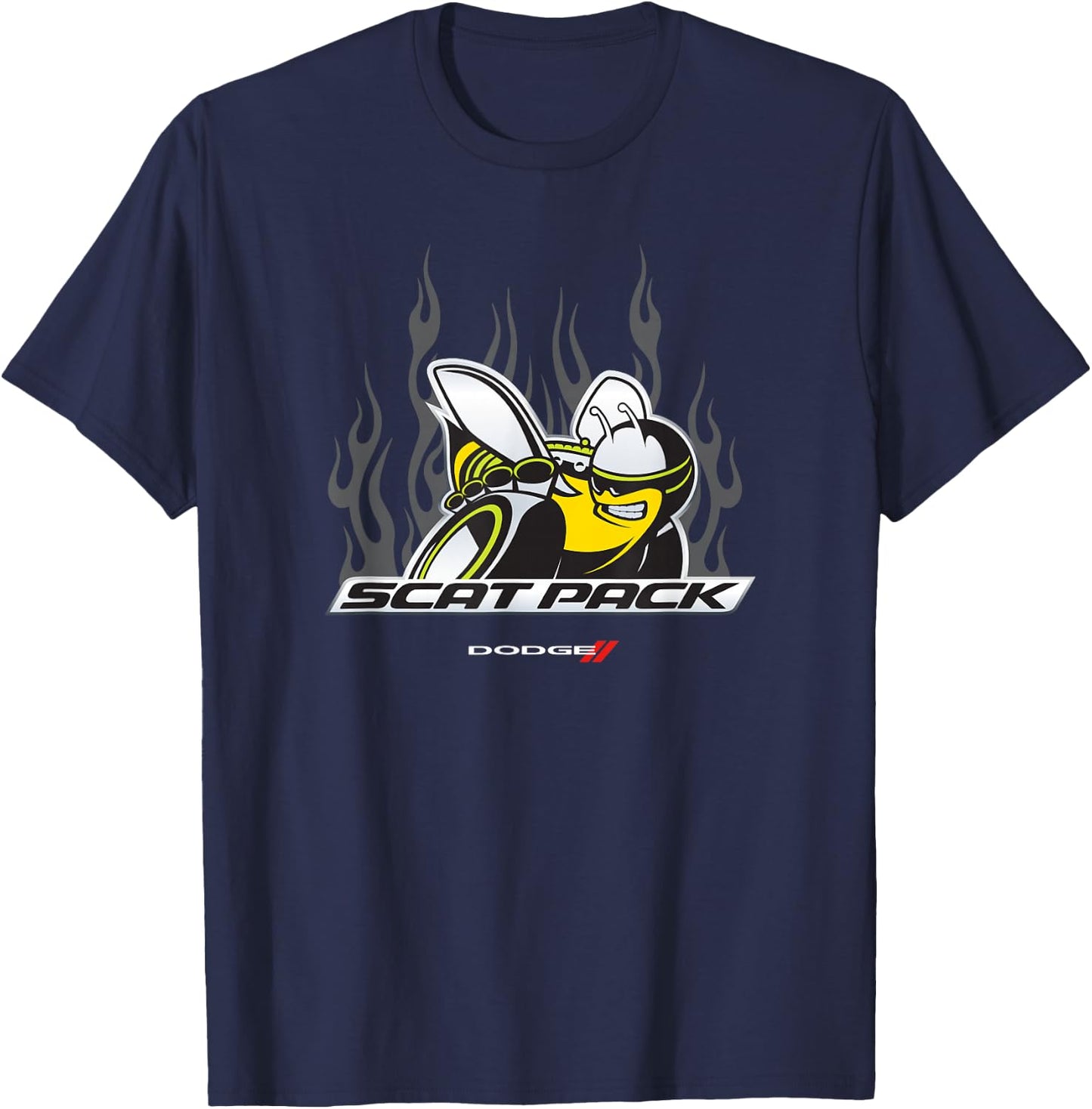 Dodge Scat Pack Flames T-Shirt - T-Shirt | Navy