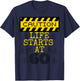 Cation Life Starts At 60 Over the Hill Funny Gag Gift T-Shirt - T-Shirt | Navy
