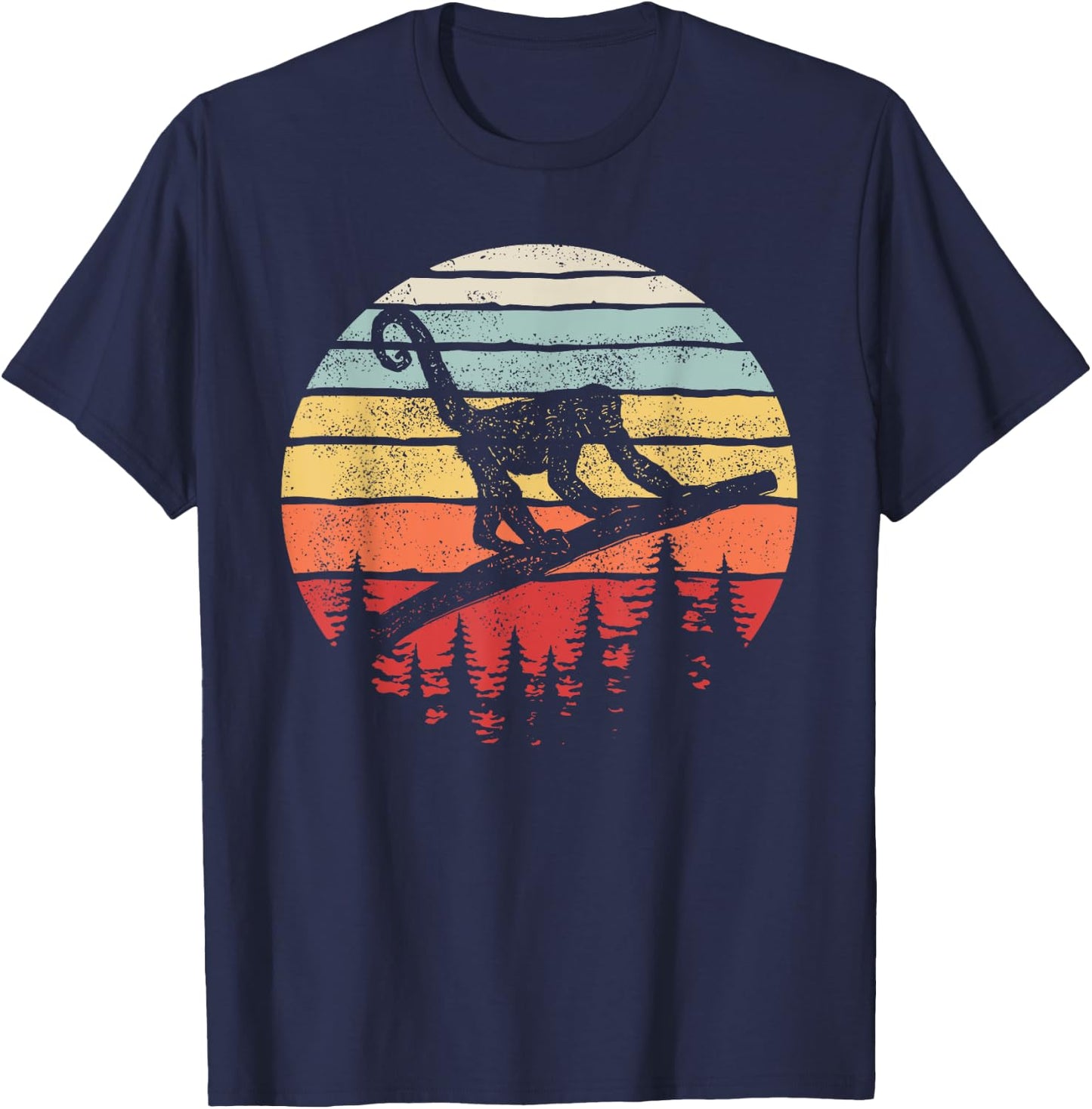 Vintage Retro Woolly Monkey T-Shirt - T-Shirt | Navy