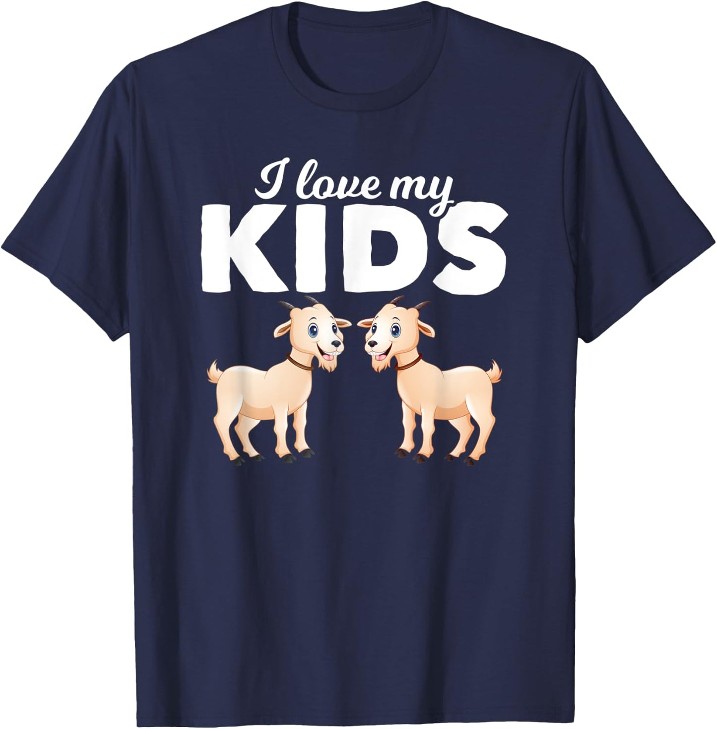 I Love My Kids Goat T-Shirt - T-Shirt | Navy