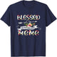 Blessed to be called Meme Floral Funny Grandma Mothers Day T-Shirt - T-Shirt | Navy