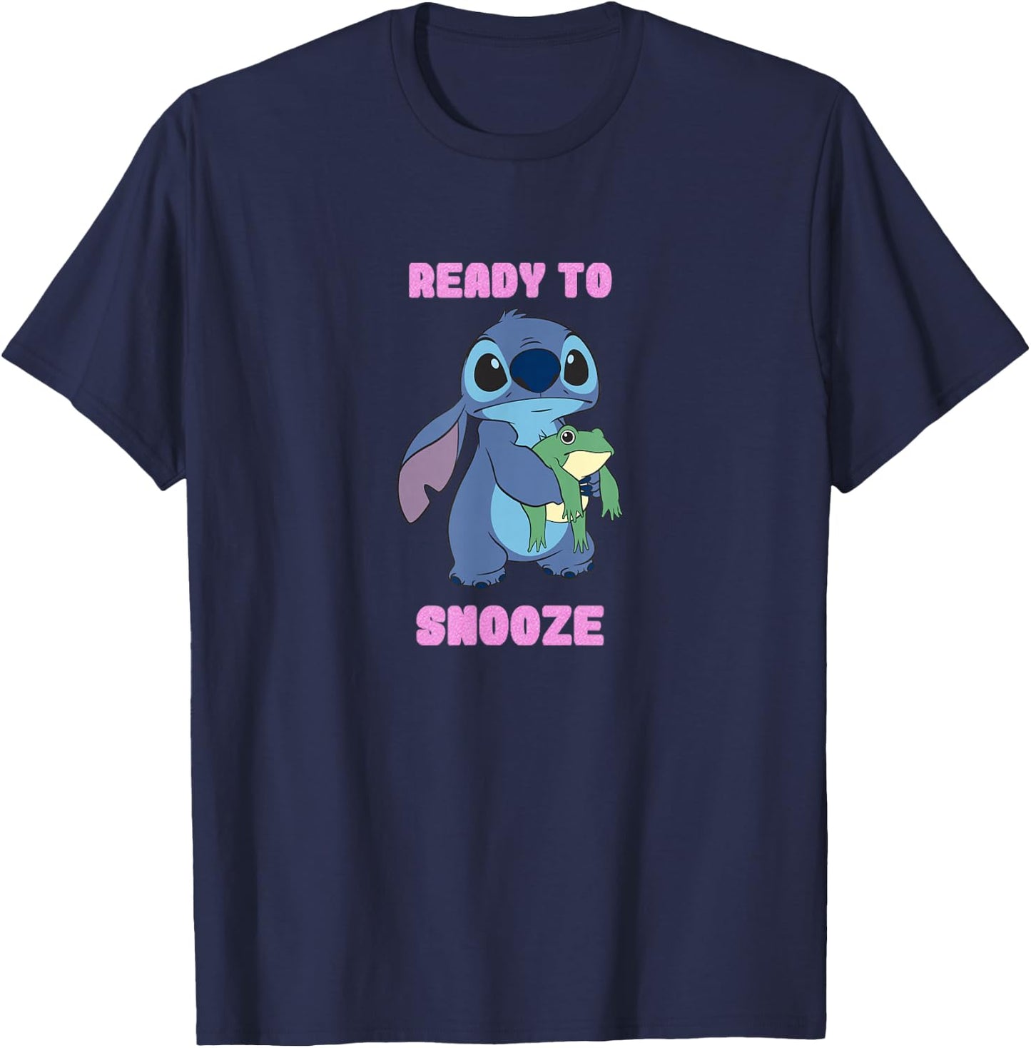 Disney Lilo & Stitch Ready To Snooze Stitch With Frog T-Shirt - T-Shirt | Navy