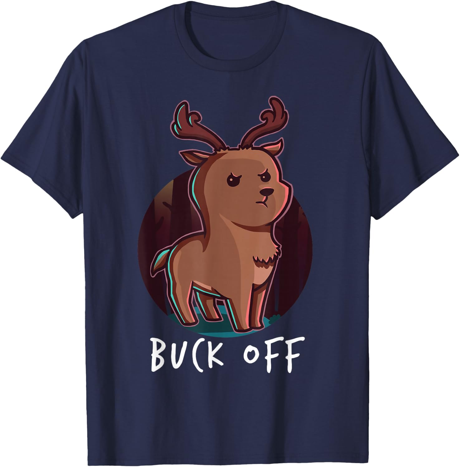 Buck Off Deer Hunter Middle Finger Deer Deer Hunter Hunting T-Shirt - T-Shirt | Navy