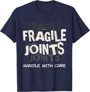 Fragile Joints Ehlers Danlos Awareness Black And White Gift T-Shirt - T-Shirt | Navy
