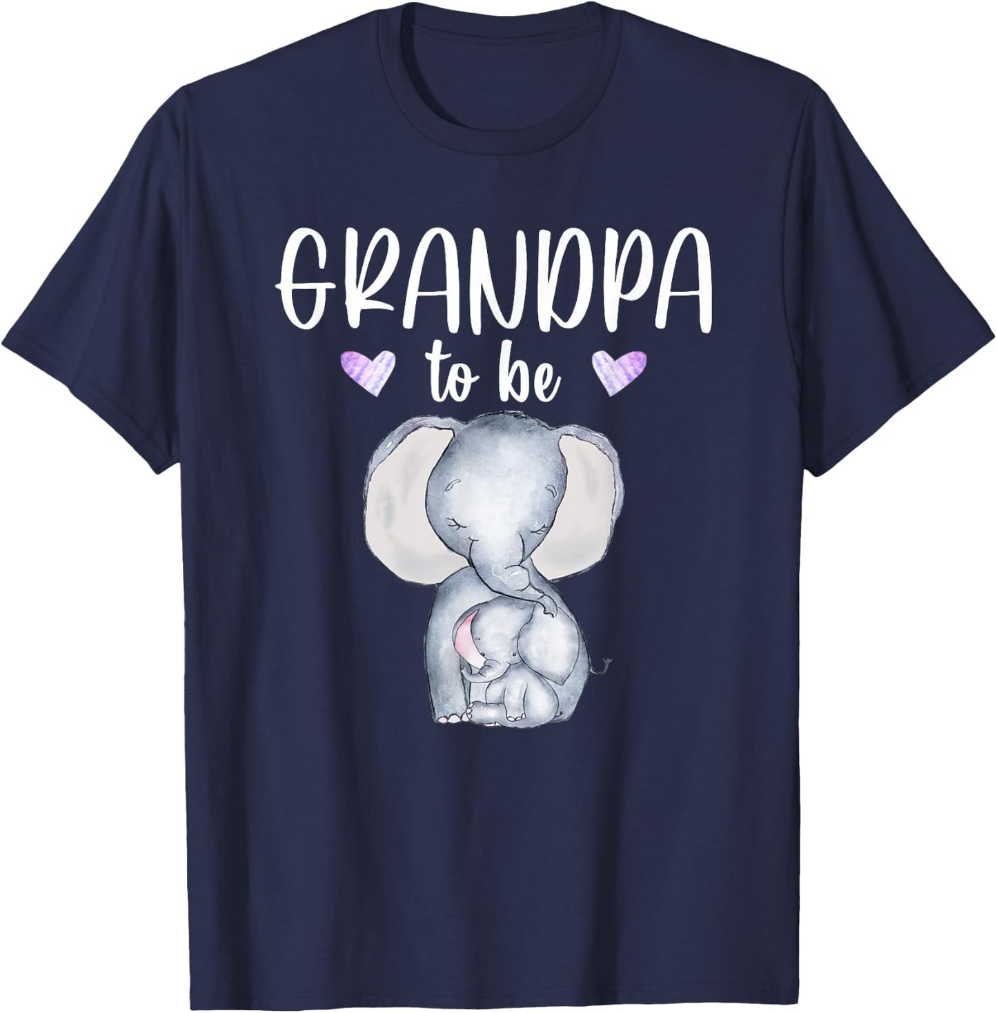 Grandpa To Be Elephant Baby Shower Future Grandpa T-Shirt - T-Shirt | Navy