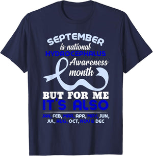 September Is National Hydrocephalus Awareness Month T-Shirt - T-Shirt | Navy