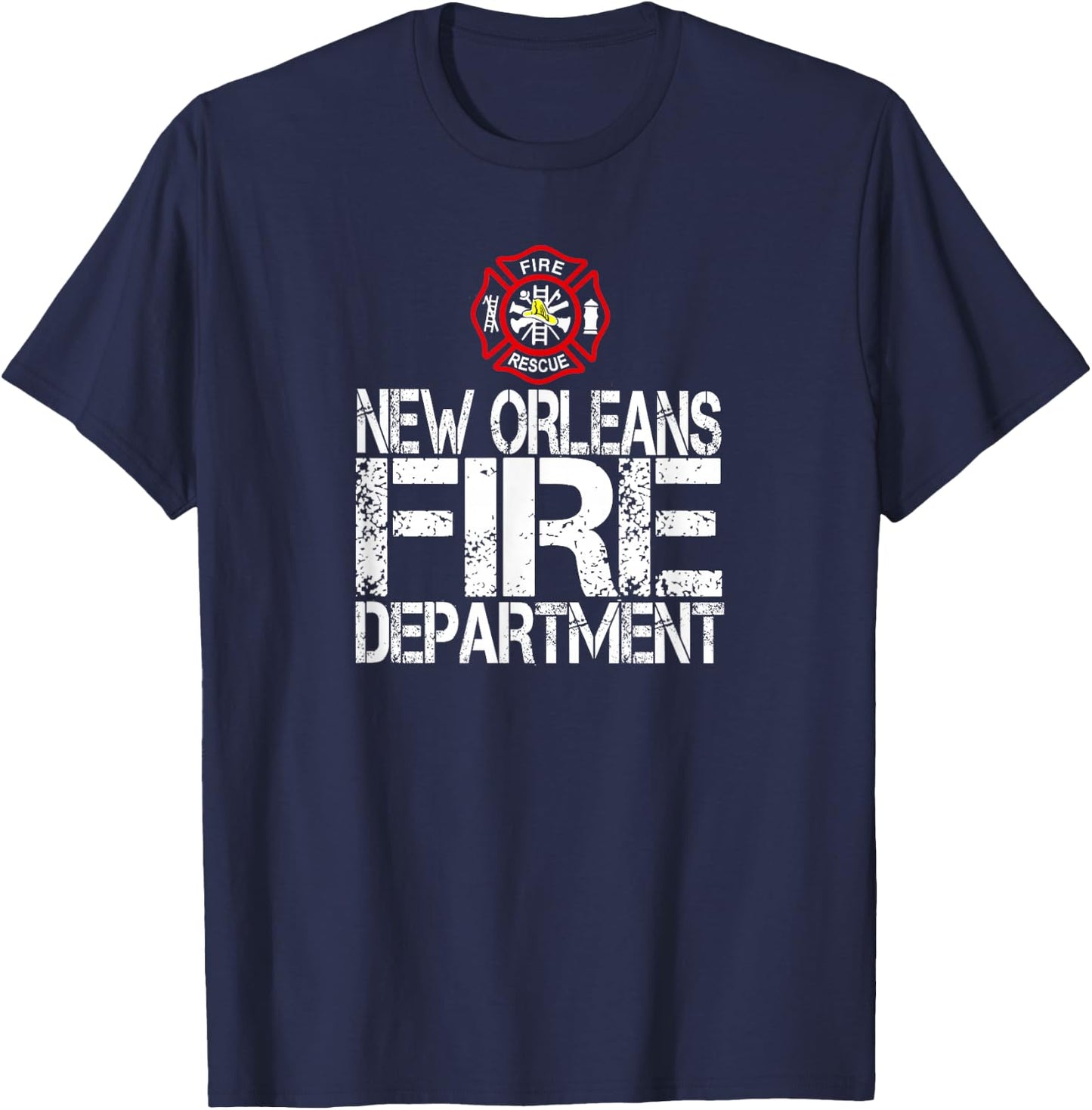 New Orleans Fire Dept with Florian Cross Family Kids Adults T-Shirt - T-Shirt | Navy