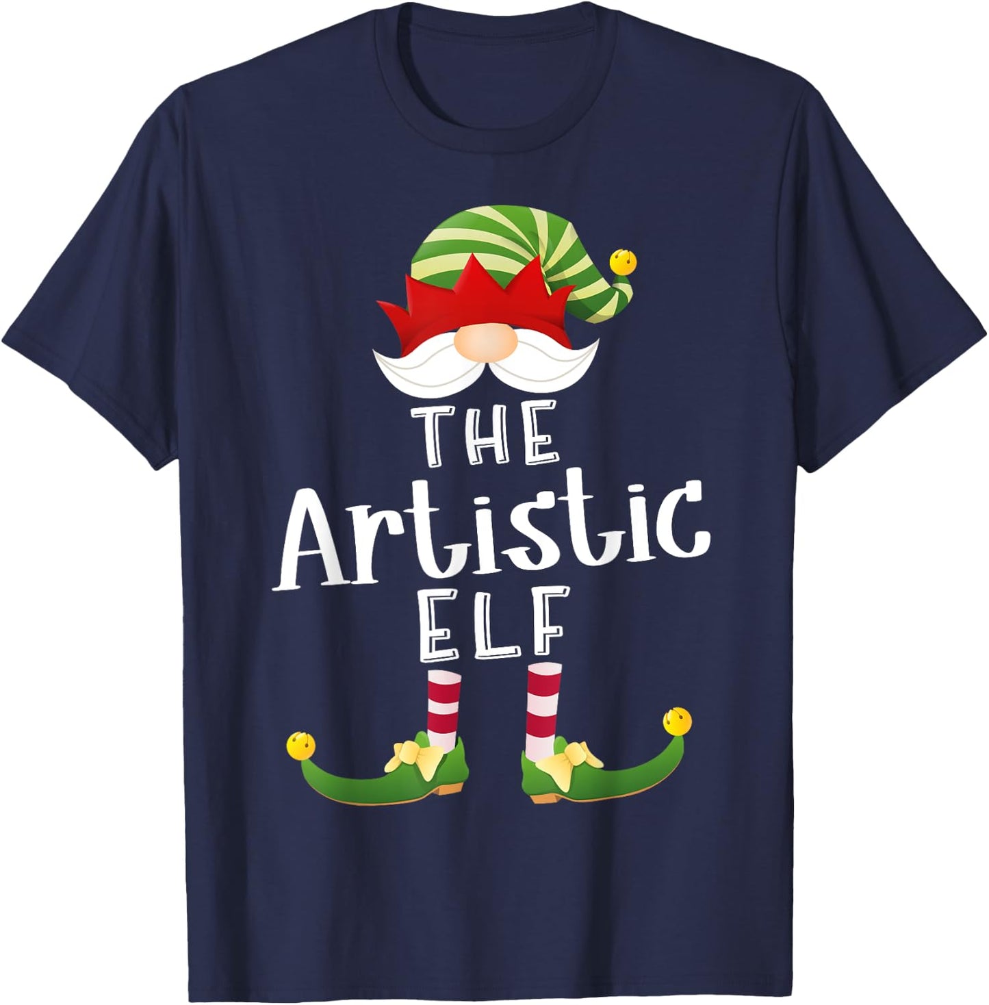 Artistic Elf Group Christmas Funny Pajama Party T-Shirt - T-Shirt | Navy