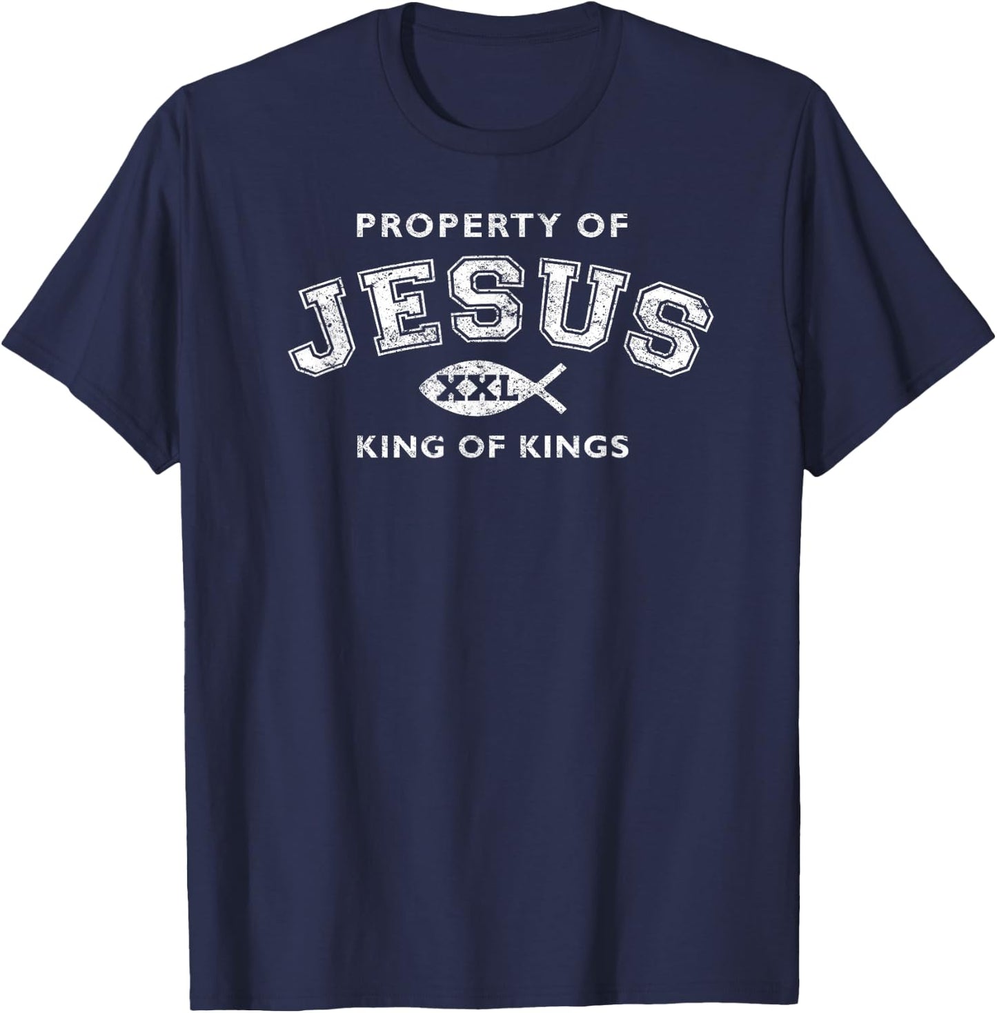 Property of Jesus King of Kings XXL T-Shirt - T-Shirt | Navy