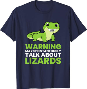 Lizard Reptiles Warning May Spontaneously Talk About Lizards T-Shirt - T-Shirt | Navy