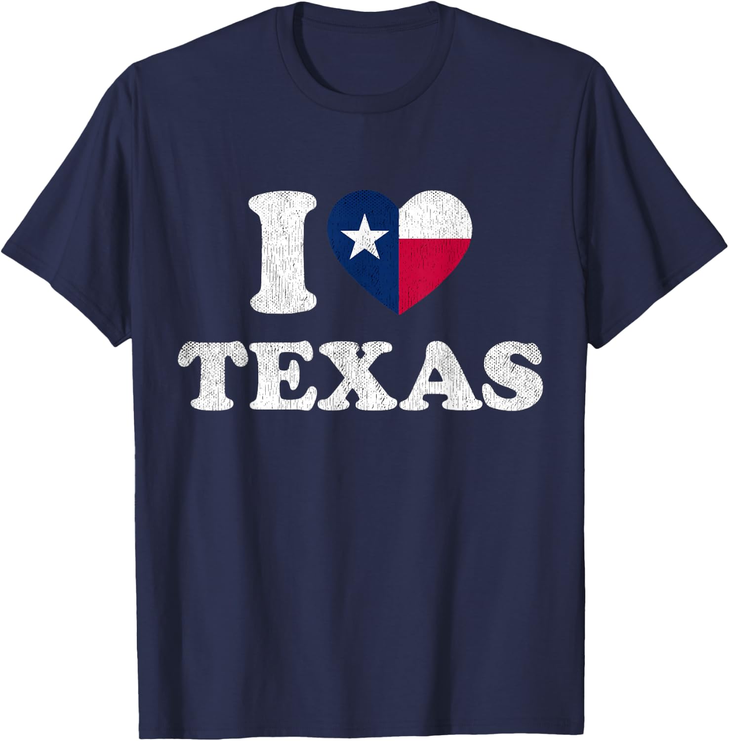 I Love Texas TX State Flag Souvenir T-Shirt - T-Shirt | Navy