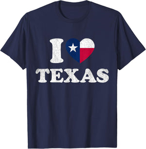 I Love Texas TX State Flag Souvenir T-Shirt - T-Shirt | Navy