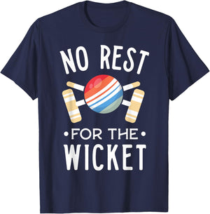 Funny Croquet Shirt Rest For The Wicket Club Coach Gift T-Shirt - T-Shirt | Navy