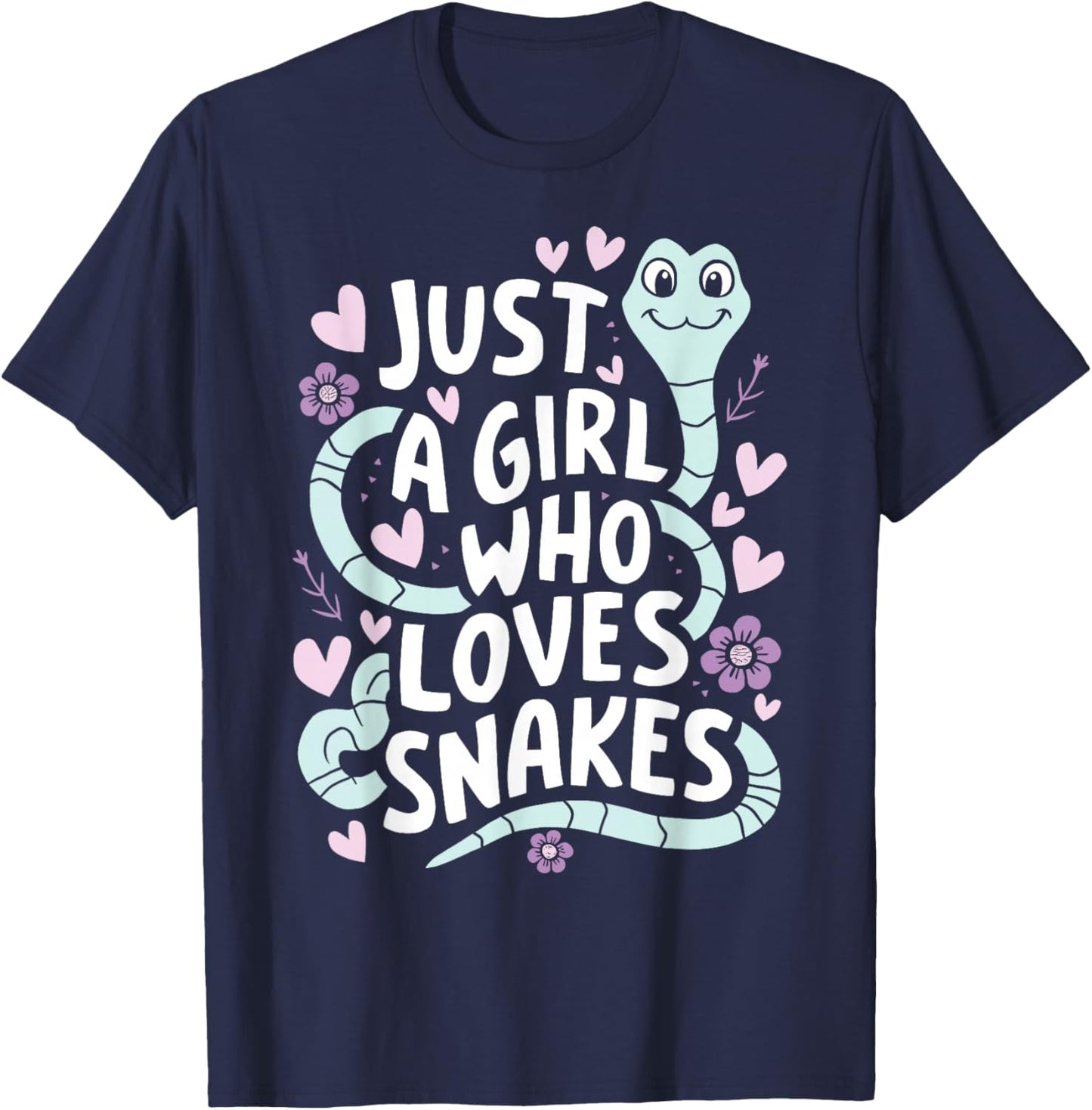 Girl Snake Handler - Just A Girl Who Loves Snakes T-Shirt - T-Shirt | Navy