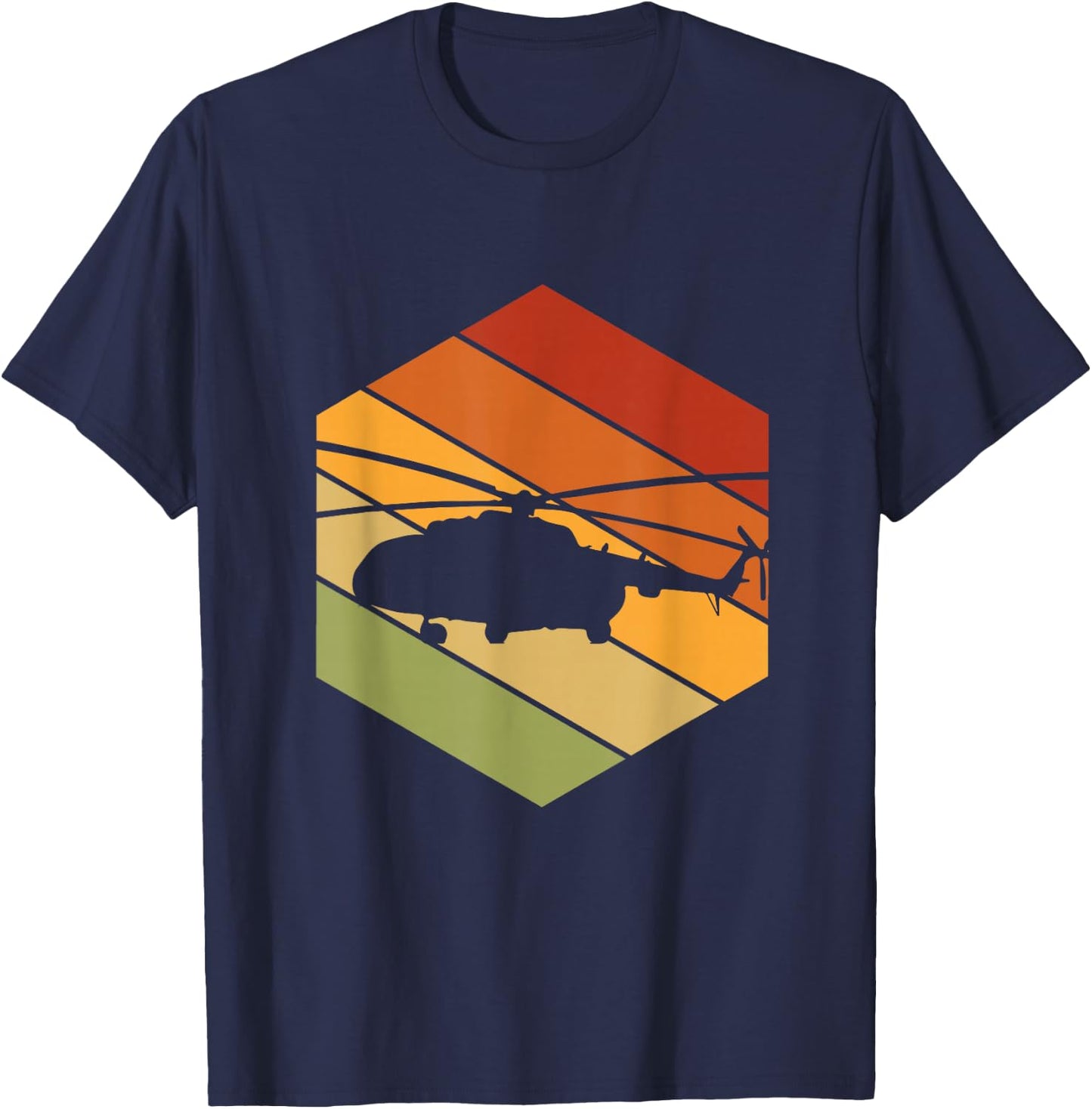 Vintage Helicopter Pilot - Retro Mil Mi-8 Helicopter T-Shirt - T-Shirt | Navy