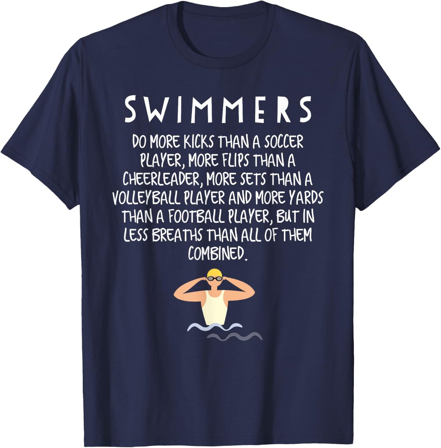 Funny Professional Swimmer Does More Kick Than Soccer Player T-Shirt - T-Shirt | Navy