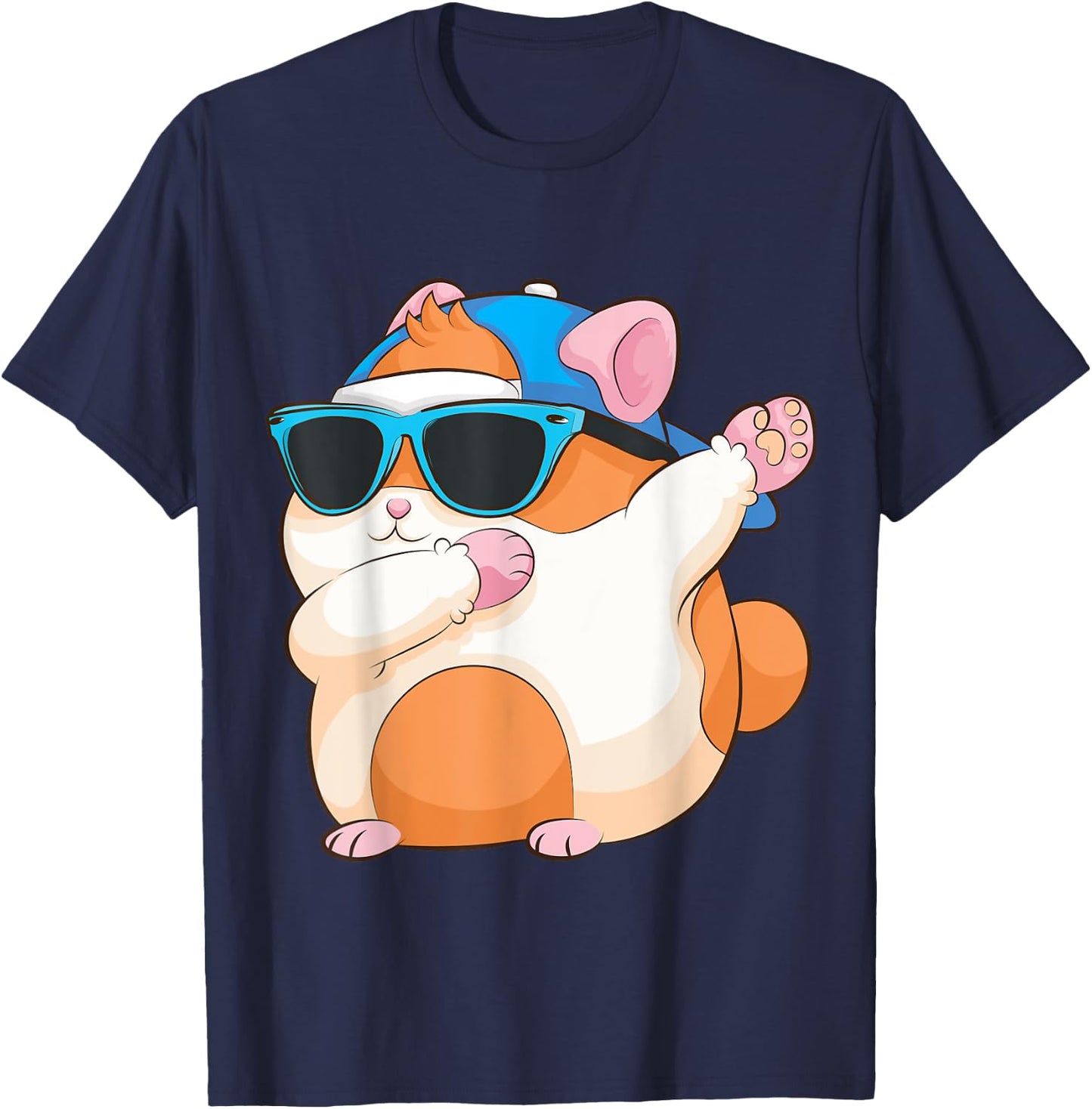 Cute Dabbing Hamster | Funny Famous Dab Dance Pose Pet Gift T-Shirt - T-Shirt | Navy
