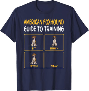 Funny American Foxhound Guide To Training Dog Obedience T-Shirt - T-Shirt | Navy