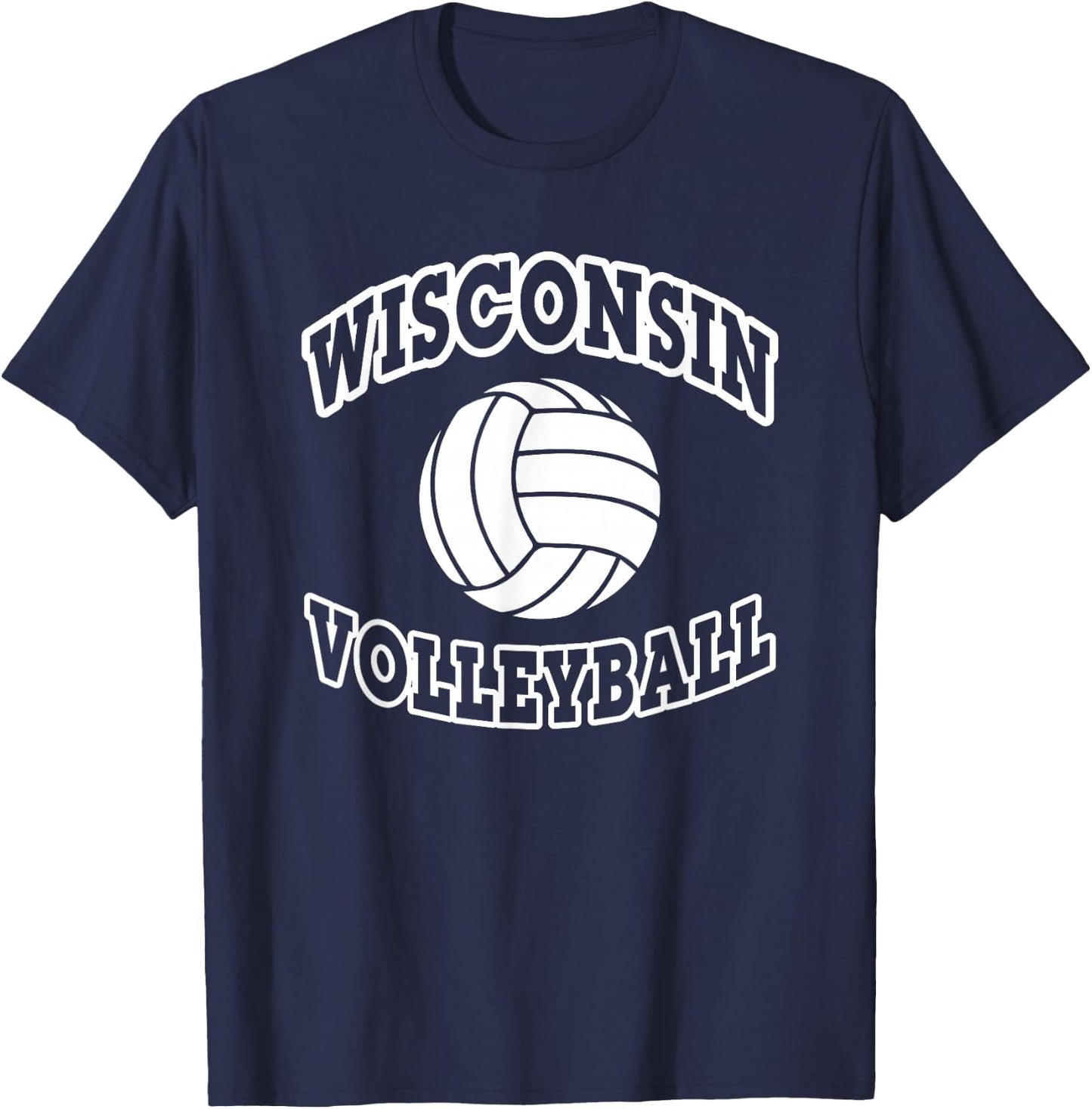 Wisconsin Volleyball Classic Style T-Shirt - T-Shirt | Navy