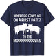 Funny Cow Design Cows Date in the Moovies Farming Pun Nerd T-Shirt - T-Shirt | Navy