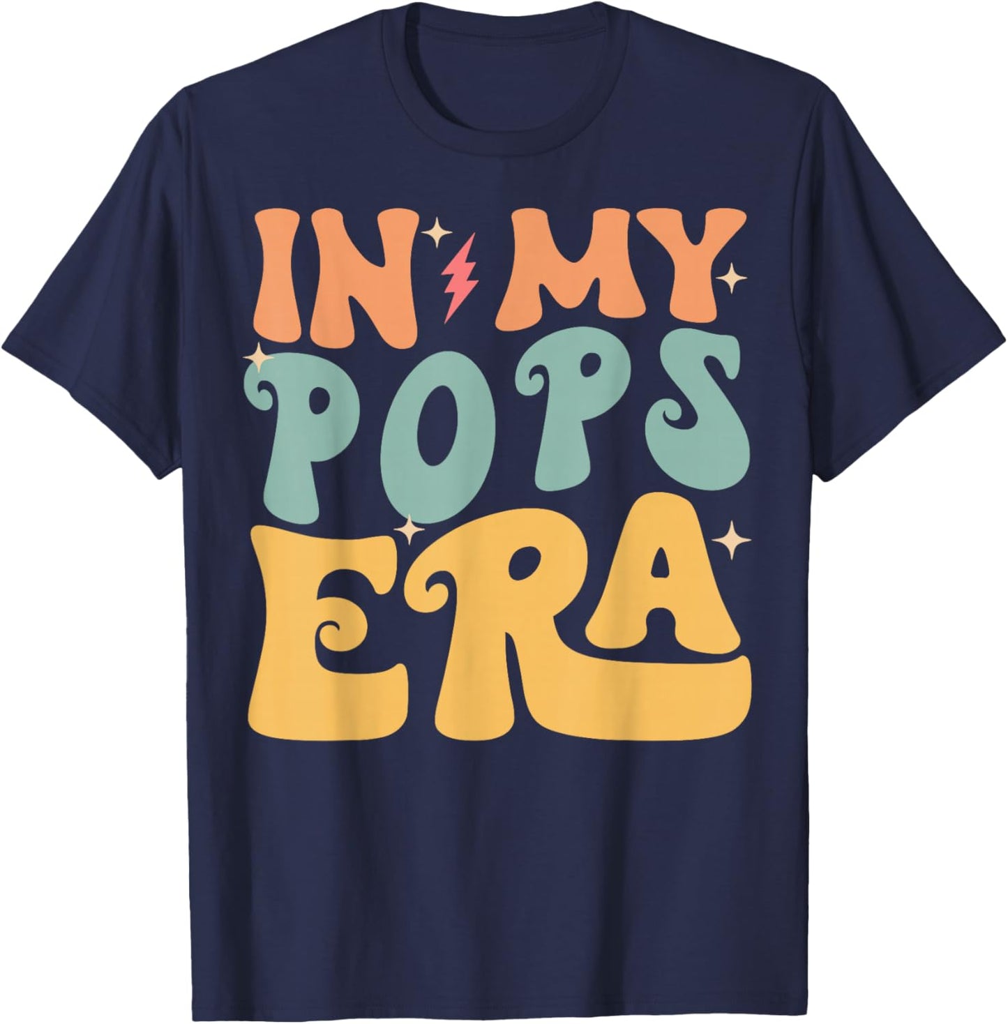 In My POPS Era Groovy Funny Grandpa Father's Day T-Shirt - T-Shirt | Navy