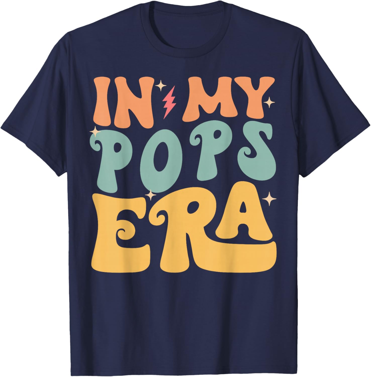 In My POPS Era Groovy Funny Grandpa Father's Day T-Shirt - T-Shirt | Navy