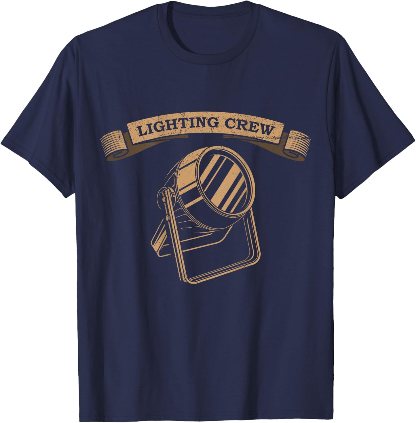 VINTAGE LIGHTING CREW Theatre Lighting Technician Stage T-Shirt - T-Shirt | Navy