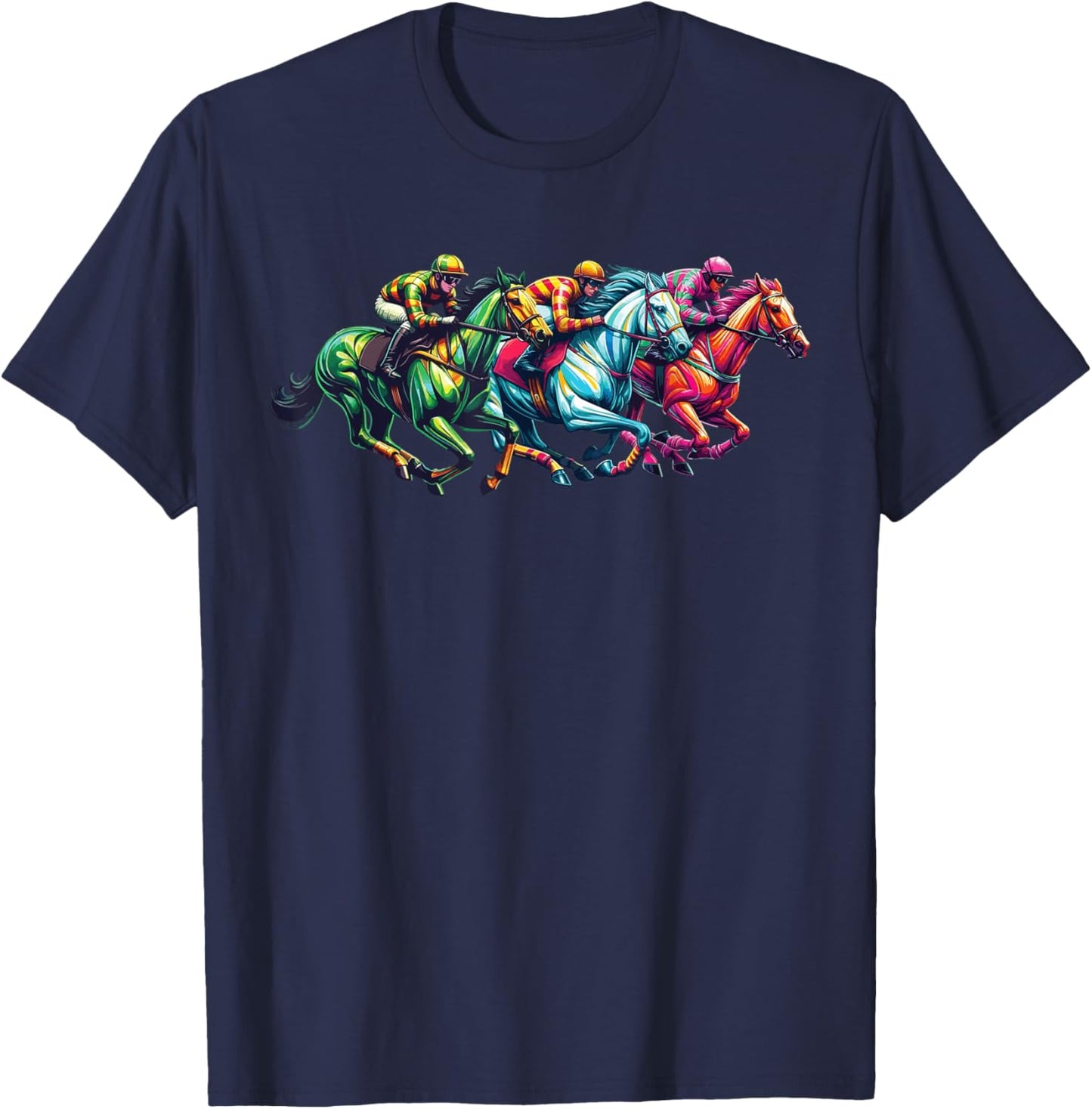 Funny Horse Racing Cool Jockey Racer Derby Rider Race Track T-Shirt - T-Shirt | Navy