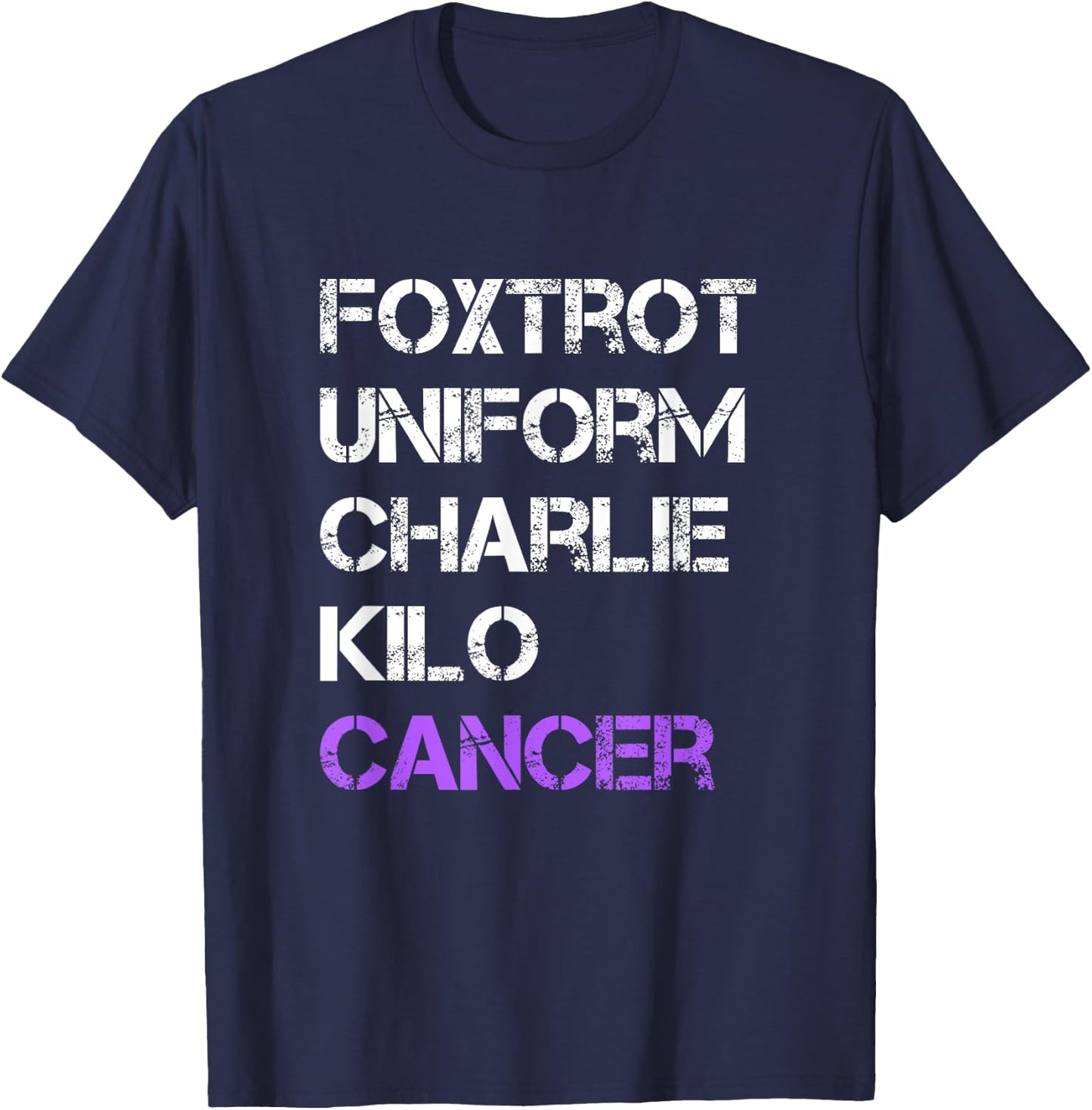 Foxtrot Uniform Charlie Kilo, Fuck Testicular Cancer T-Shirt - T-Shirt | Navy