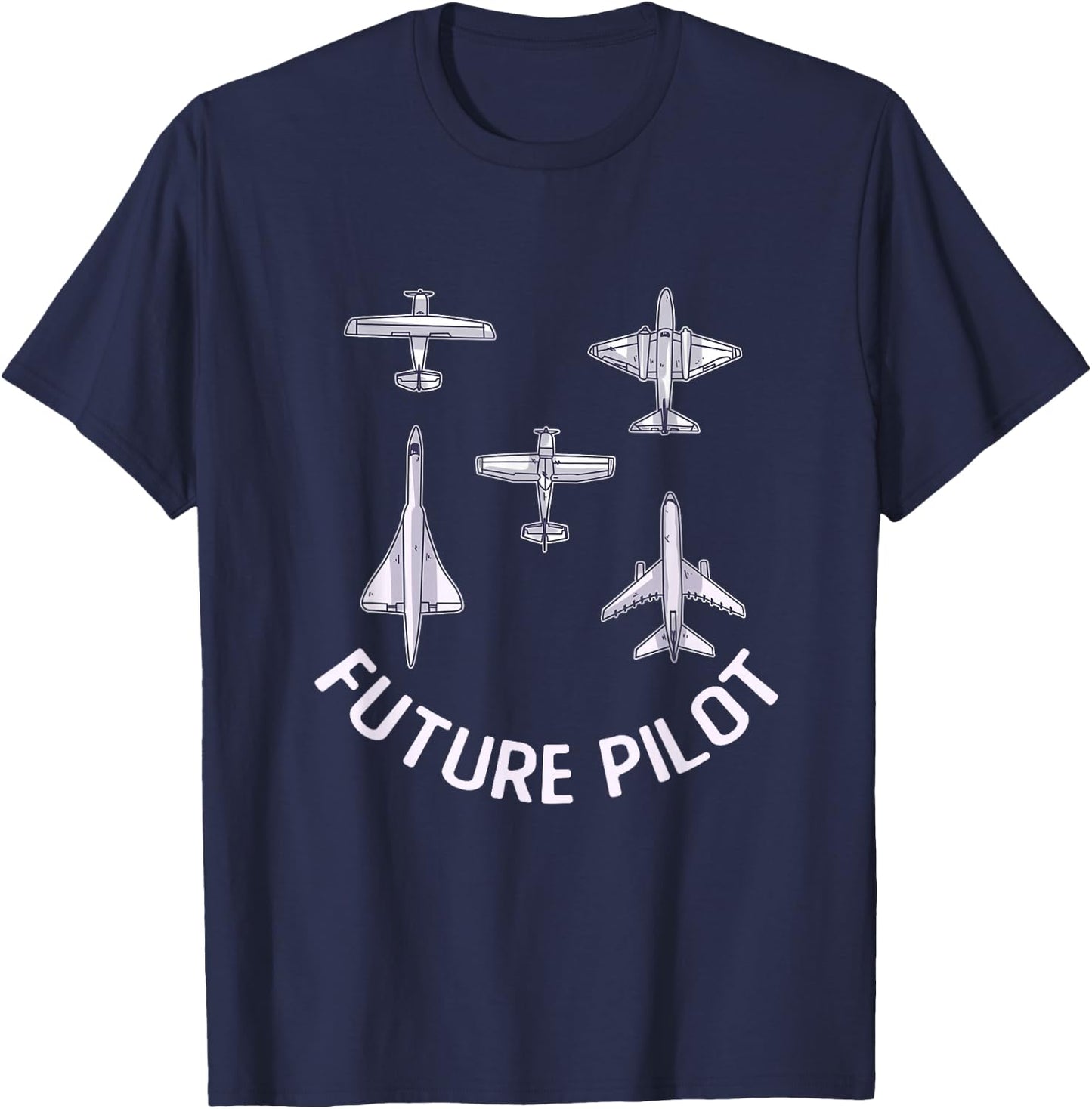 Future Pilot Fighter Jet Aircraft Airplane Plane T-Shirt - T-Shirt | Navy