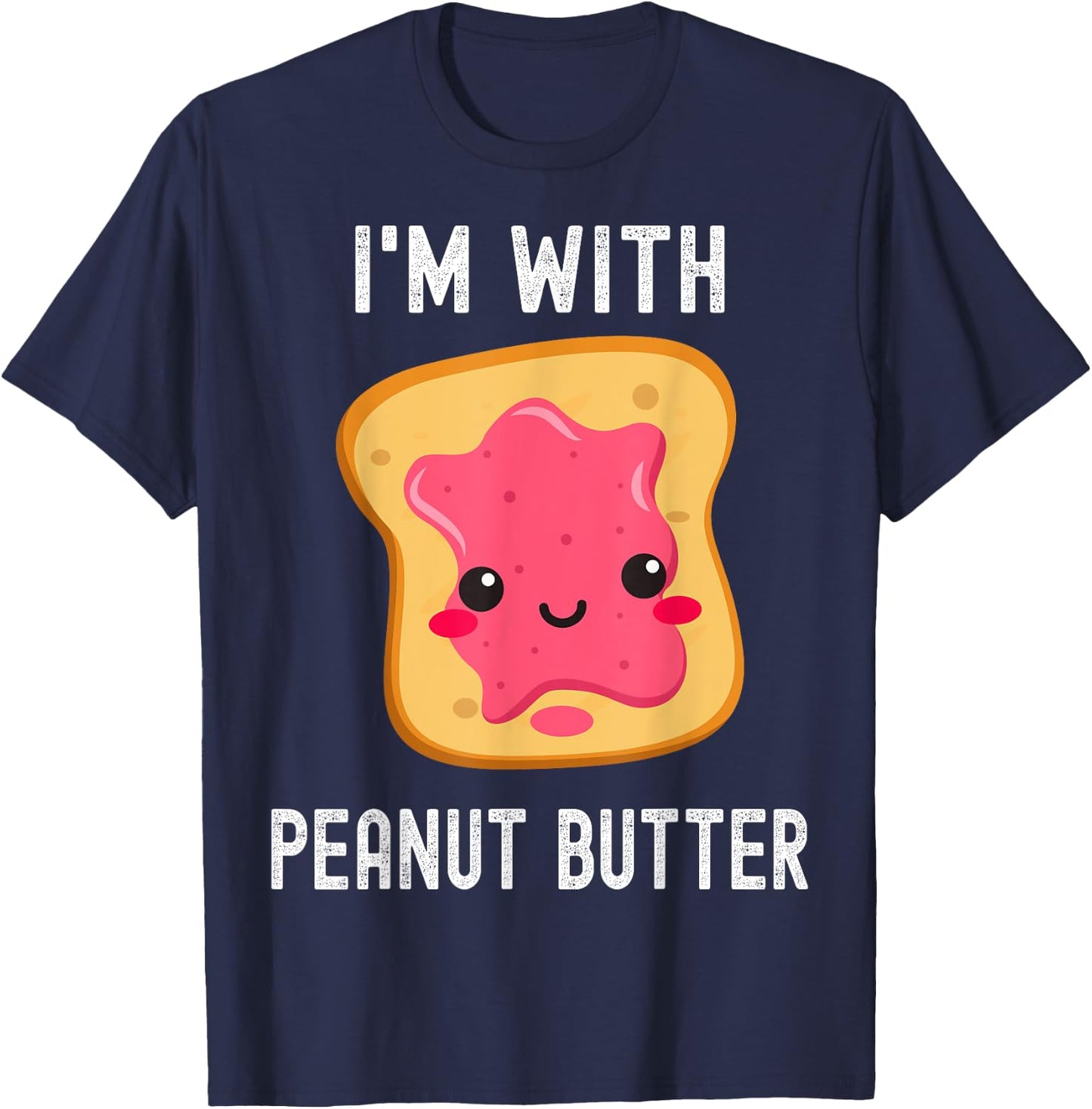 Funny Peanut Butter Jelly Matching Couples His & Hers T-Shirt - T-Shirt | Navy