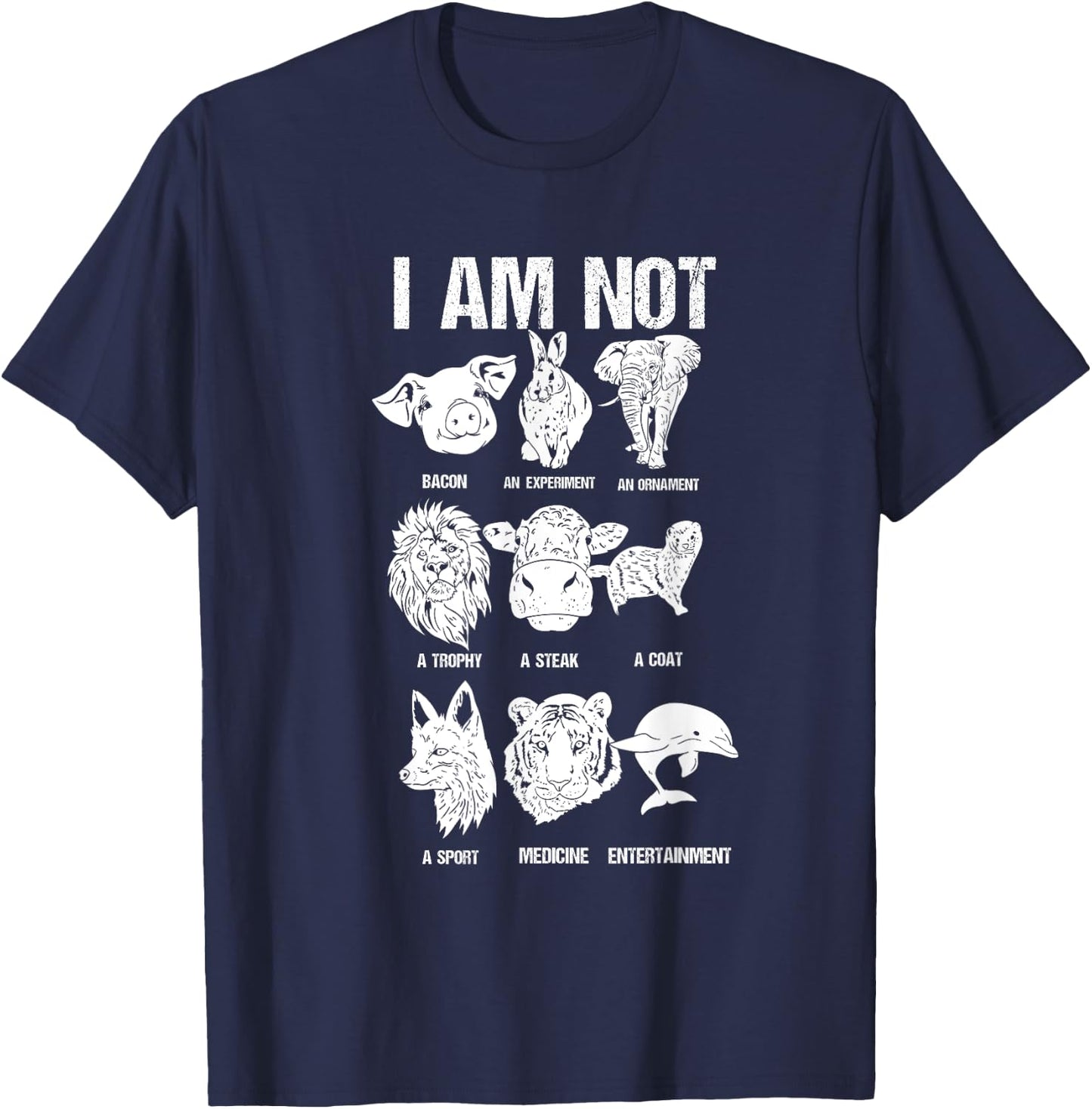 Animal Rights Animal Protection Go Vegan T-Shirt - T-Shirt | Navy