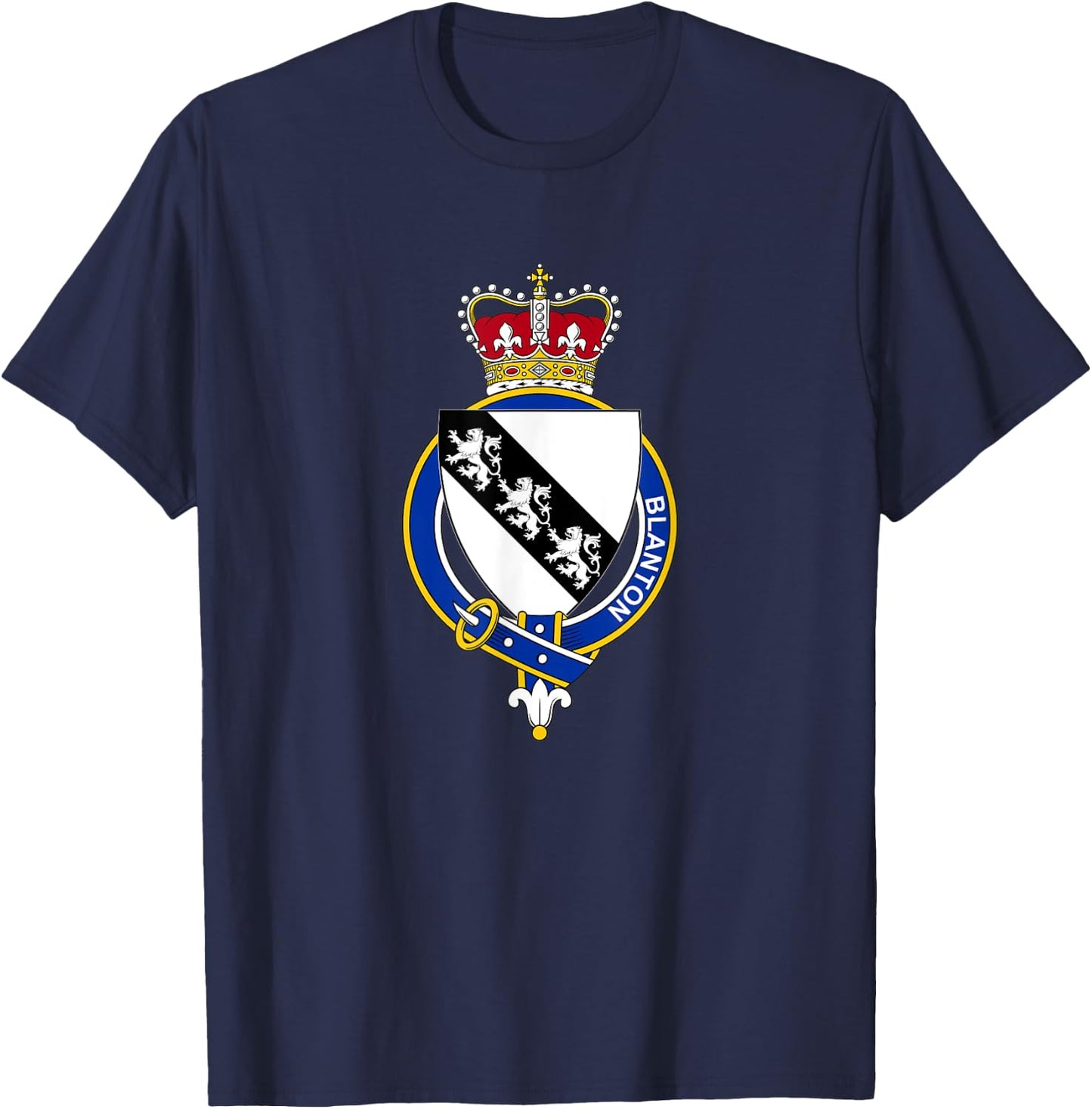 Blanton Coat of Arms - Family Crest T-Shirt - T-Shirt | Navy
