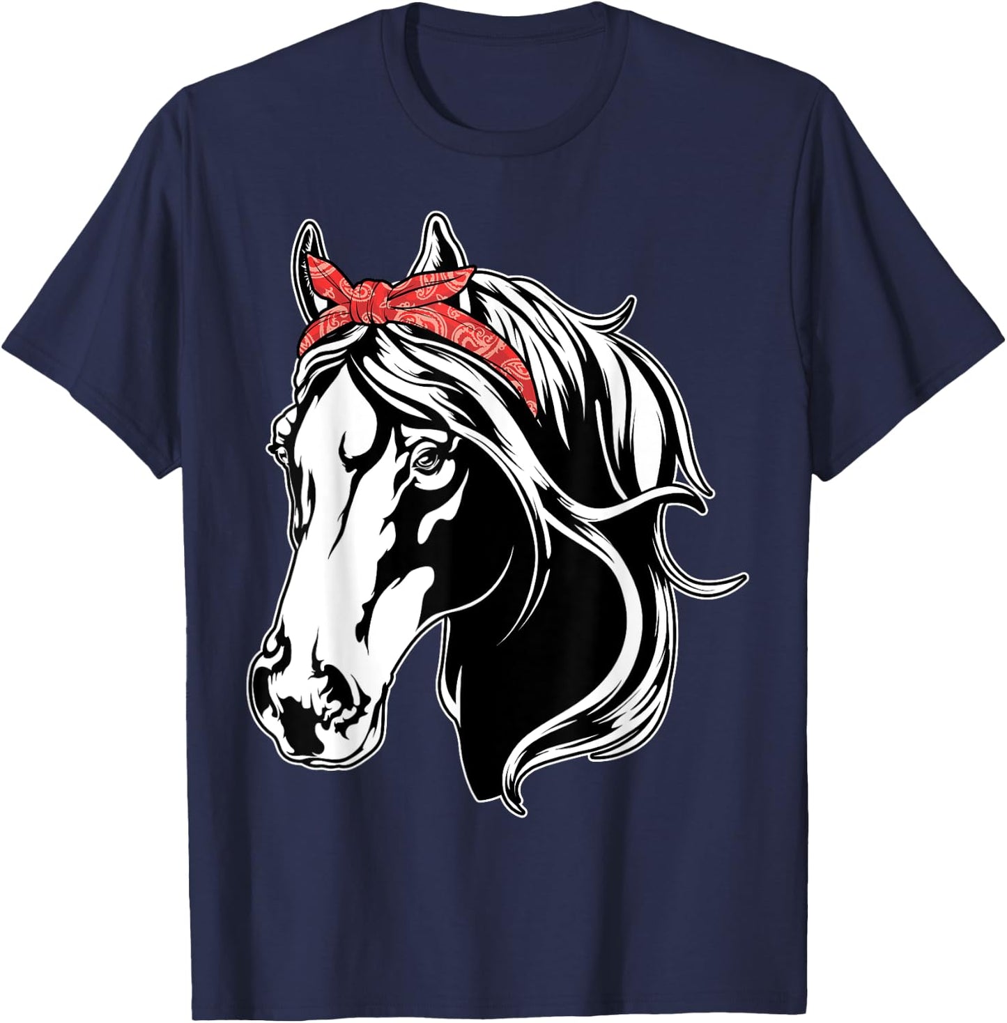 Horse Bandana For Horseback Riding Horse Lover Girls Women's T-Shirt - T-Shirt | Navy