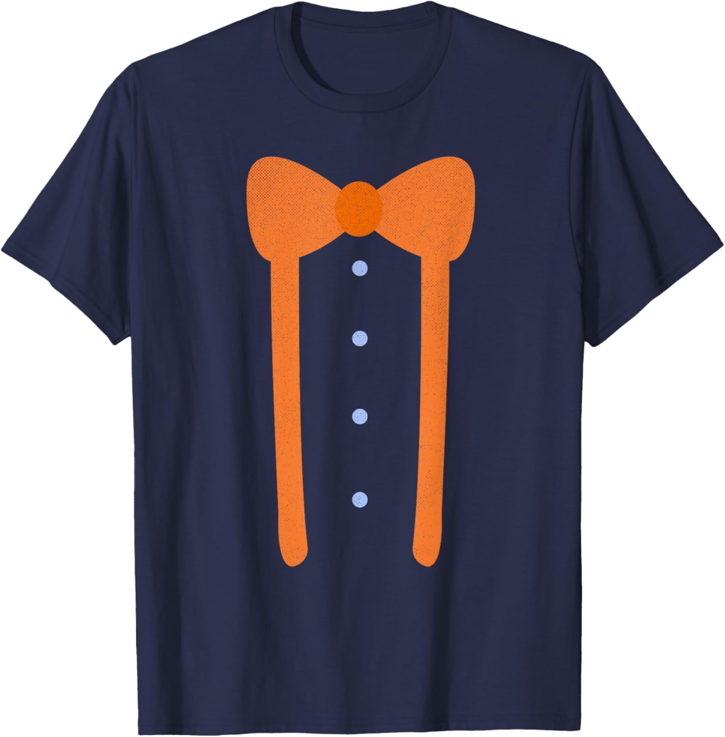 Cute Bow Tie and Suspenders Funny Lazy Halloween Costume T-Shirt - T-Shirt | Navy