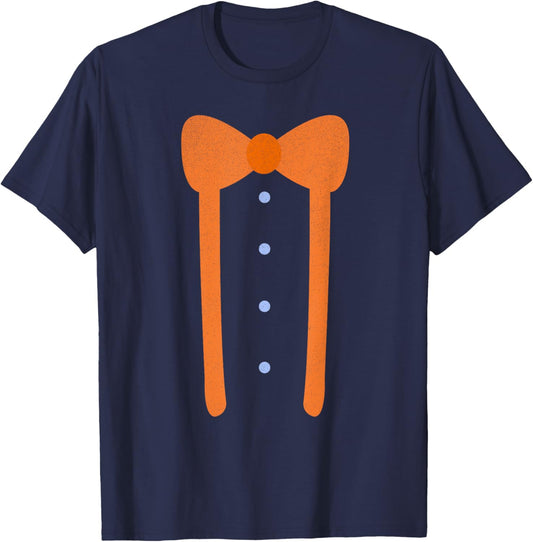 Cute Bow Tie and Suspenders Funny Lazy Halloween Costume T-Shirt - T-Shirt | Navy