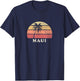 Maui HI Vintage 70s Retro Throwback Design T-Shirt - T-Shirt | Navy