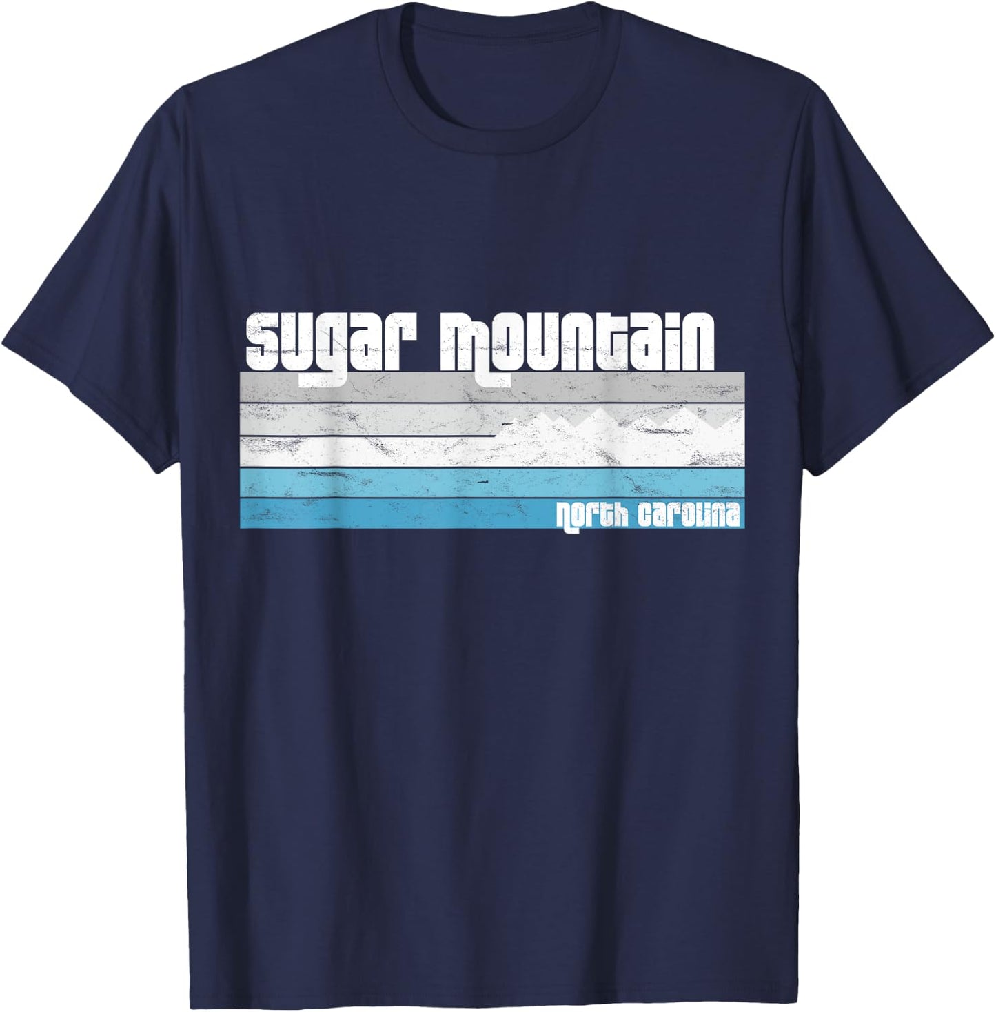 Sugar Mountain NC - North Carolina Retro Skiing Snowboarding T-Shirt - T-Shirt | Navy
