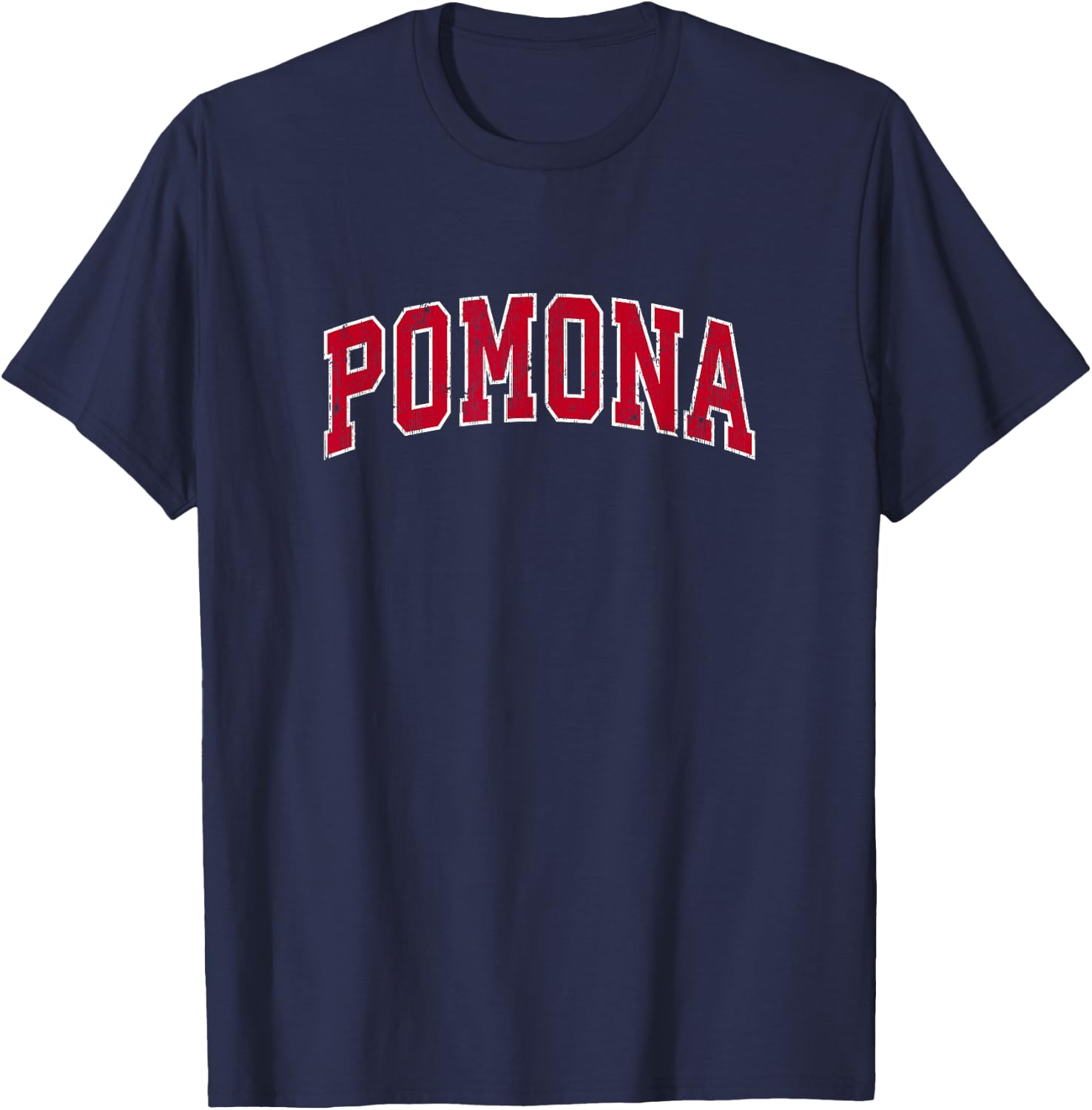 Pomona California CA Vintage Sports Design Red Design T-Shirt - T-Shirt | Navy