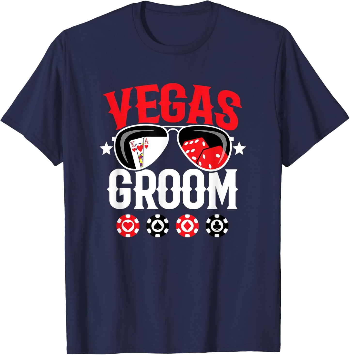 Vegas Bachelor Party - Married in Vegas - Groom Squad T-Shirt - T-Shirt | Navy