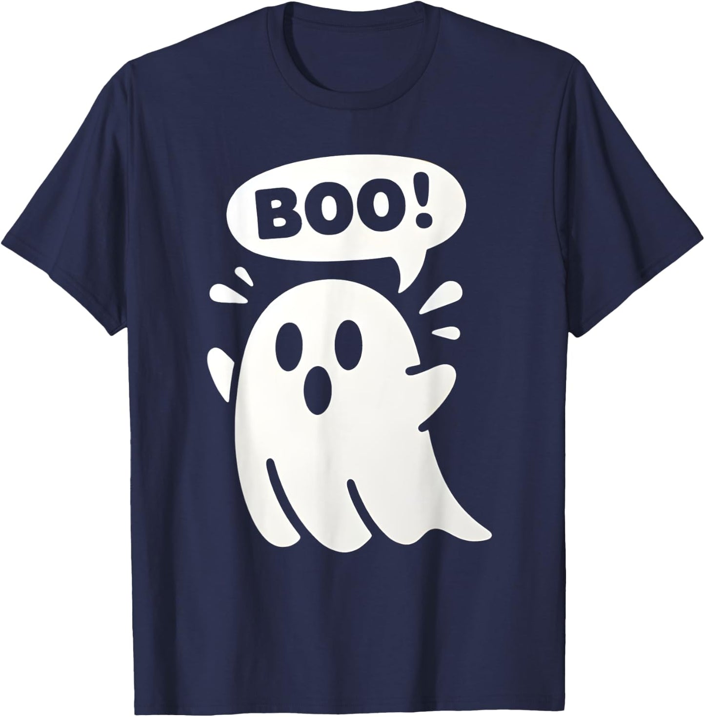 Toddler Ghost with Bow Boo Girls Halloween T-Shirt - T-Shirt | Navy