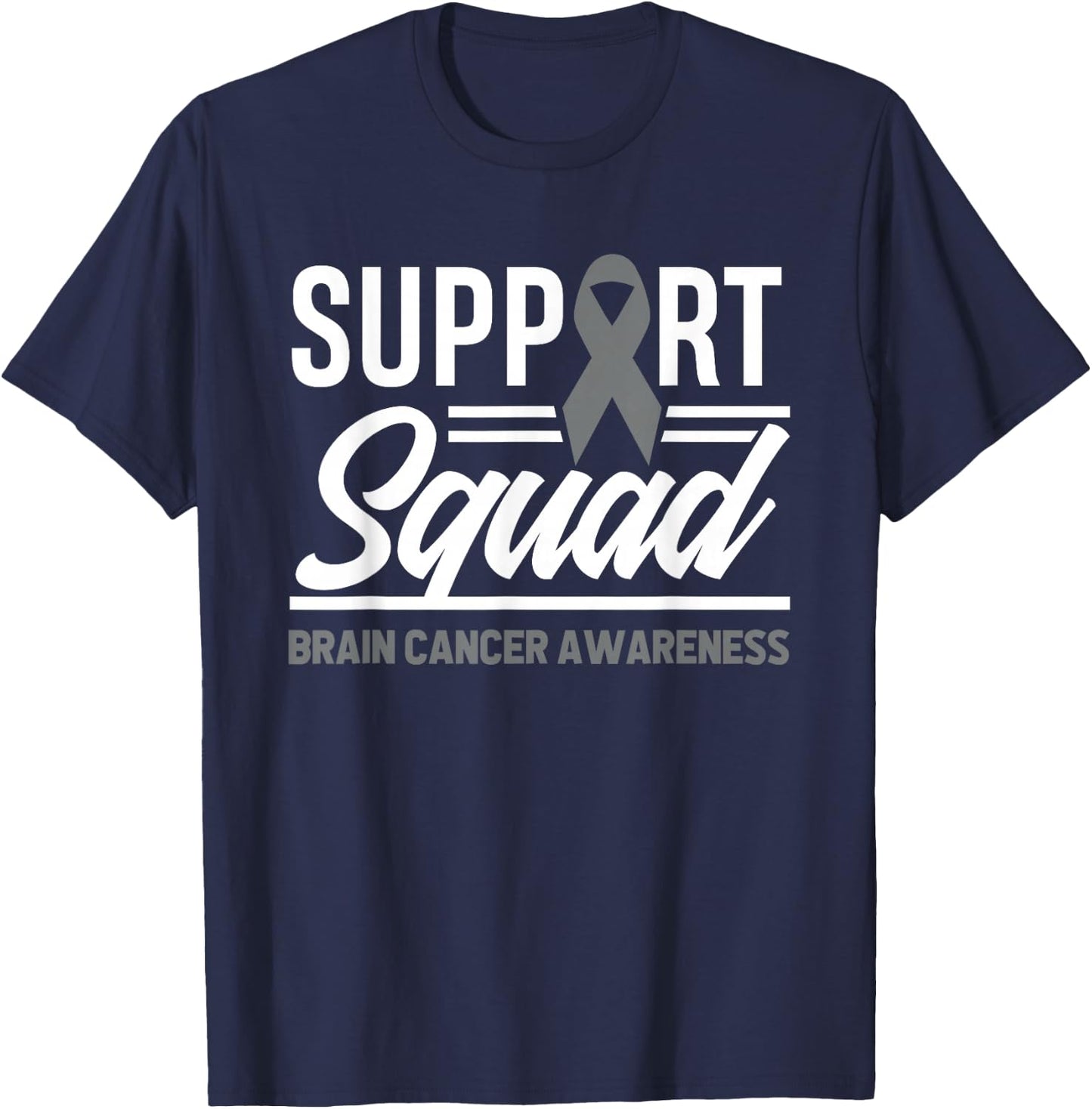 Support Squad Brain Tumor Support Brain Cancer Awareness T-Shirt - T-Shirt | Navy