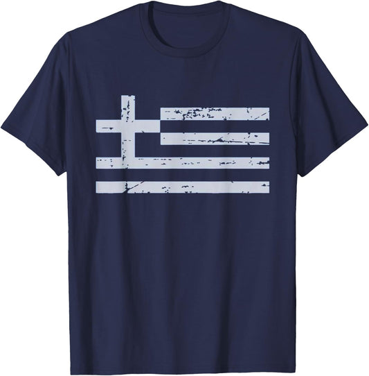 Greek Flag Vintage Greek /Women/Youth/Kids T-Shirt - T-Shirt | Navy