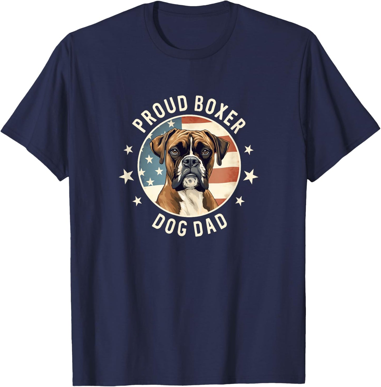 Boxer Dog Gifts , Proud Boxer Dog Dad T-Shirt - T-Shirt | Navy