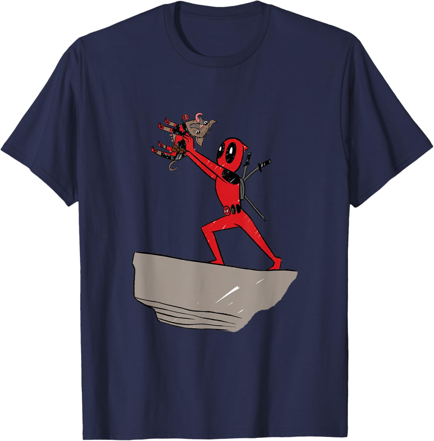 Marvel Deadpool & Wolverine Lion King Pride Rock Dogpool T-Shirt - T-Shirt | Navy